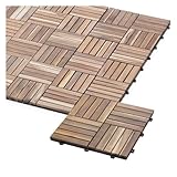 iWerk® – Holzfliesen Akazie 30 x 30 cm | 10er Set Balkonfliesen...