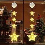 CNMTCCO 2 Stück LED Sterne Weihnachtsbeleuchtung, Weihnachtsdeko Fenster...