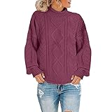 Briskorry Pullover Damen Elegant Winter Rollkragenpullover Gestreift...