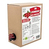 Bio Cranberry Direktsaft 3 Liter Box - Cranberry Saft aus 100% Bio...