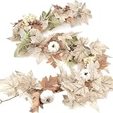 1pc Maple Leaf Garland, 5, 9 Fuß Bauernhaus Herbstgirlande mit Beeren,...