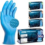 PROGRIP Einweghandschuhe Diamant Grip, Blau, Einmalhandschuhe Extra Stark,...