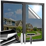Lifetree Spiegelfolie Fensterfolie Bickdicht Sichtschutz von außen,...