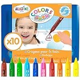Aladine 3042032-10 Malstifte für die Badewanne, abwaschbare Bademalstifte...