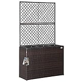 Casaria® Blumenkasten Rankgitter 3 Innentöpfe Polyrattangeflecht...