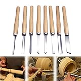 HSS Drehmeißel Set,8 Stück Drechselmesser Set,Anti-Rost Holzdrehmaschinen...