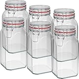 WELLGRO Einmachgläser mit Bügelverschluss eckig, Fermentierglas,...