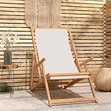 Gartensitzmöbel Strandstuhl Klappbar Massivholz Teak Creme