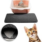 LINUMA® Katzenklo Matte 45x30cm Schwarz, Katzenklo Matte, Katzenstreu...