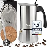 Milu Espressokocher Induktion geeignet | 2, 4, 6, 9 Tassen | Edelstahl...