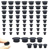 40 Stück Gummistopfen, Lochstopfen Schwarz Verschlussstopfen Rund...