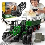 PENGBU RC Traktor Spielzeug ab 3 4 8 Jahre, 2.4 GHz Ferngesteuerter Traktor...