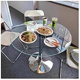 HFFAIWM Rund Glas Sockeltisch Mit Platte Glas Küche Esstisch 60/70/80cm...