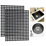 2 Stück Spülbeckenmatte mit Schere, PVC Zuschneidbar Spülbeckeneinlage,...