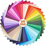 VGOODALL 500 Blatt Transparentpapier Bunt, 40 Farben Seidenpapier Tissue...