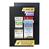 Solakon Solarmodul 450W, bifaziales monokristallines Solarpanel, 40v...