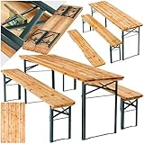 tectake® Bierzeltgarnitur klappbar, Biertisch Klapptisch mit 2X Bierbank,...