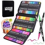 Lyuvie Filzstifte Set, 60 Farben Pinselstifte Aquarell Brush Pen Set für...