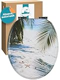 Calmwaters® WC Sitz mit Absenkautomatik, Strand-Motiv Südsee, Holzkern...