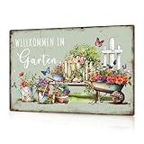 Putuo Decor 1 Stück Garten Metall Blechschild Blumen Vintage Plakette...