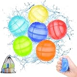 6 Stück Wasserbomben Wiederverwendbare Wasserballons für Kinder,...