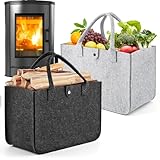 WuGU Filztasche Einkaufstasche, 2 Stück Filztaschen Shopper, Filztasche...