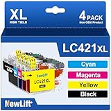 NewLift LC421XL LC-421XLVAL Tintenpatronen Kompatibel für Brother LC421XL...