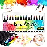 Pinselstifte Set, 24 Aquarell Pinselstifte + 1 Wassertankpinsel, Brush Pen...