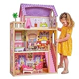 KidKraft Puppenhaus Kayla aus Holz mit Möbeln und Zubehör, Spielset mit 3...