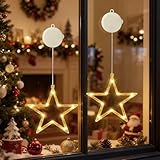 CNMTCCO LED Sterne Weihnachtsbeleuchtung, 2 Stück 10 LED Lichtervorhang...