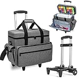Teamoy Nähmaschinentasche Trolley, Nähmaschinentasche mit Rollen,...