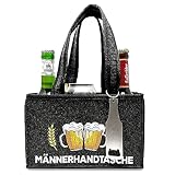 Longfair Witzige Männerhandtasche mit Flaschenöffner | Tragetasche aus...