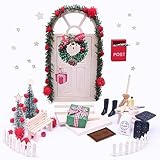 Miniatur Weihnachten Deko Weihnachtswichtel Komplettset Tür Zubehör für...