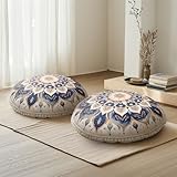 DAWNYIELD 2 Pack Meditationskissen für den Boden, Runde Sitzkissen mit...