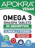 APOKRA Veganes Omega 3 | 625 Milligramm DHA & EPA pro kleine leicht zu...