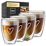 ElbFuchs® Latte Macchiato Gläser doppelwandig [4x 350ml] GESCHENKIDEE mit...