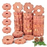 ANBEEISS 40 Stück Zedernholz Mottenringe Ringe, Natürlicher Zedernholz...