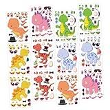 HANABASS 12 Blatt Teiliges Dinosaurier DIY Puzzle Sticker Wiederverwendbare...