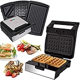 Syntrox Germany 3 in 1 Edelstahl Maker MM-1400W Multimaker Sandwichmaker +...