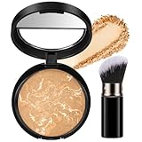 BUTBU 2-in-1 Puder Make-Up, Wasserfest und mattierend mit hoher Deckkraft,...