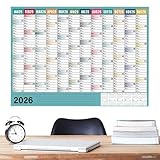 Großer Kalender 2026 | Großes Format 74 x 51 cm mit Erinnerungsetiketten...