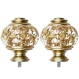 KAMANINA 2 Stück Gold Endstücke für Gardinenstange mit Durchsichtigen,...