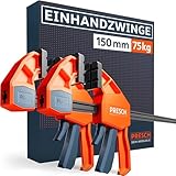 PRESCH Einhandzwingen 150mm 2 Stk. – Zwingen Set mit 75kg Spannkraft für...