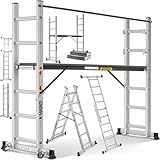 Masko® Baugerüst Alugerüst Gerüst 𝟰𝗶𝗻𝟭✓ Anlegeleiter ✓...