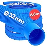 6,6 Meter Kalitec Poolschlauch 32mm, blau I Schlauch für Poolpumpe 32 mm I...