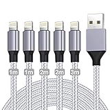 iPhone Ladekabel,Lightning Kabel [5Pack-1/1/2/2/3M] MFi Zertifiziert iPhone...
