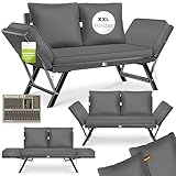 KESSER® Gartenbank Polyrattan Luna mit Liegefunktion Gartensofa 4-in-1...