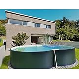 Planet Pool Stahlwandpool achtform 470x300x120 cm, Stahl 0,4 mm anthrazit,...