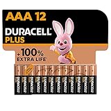 Duracell Plus Batterien AAA, 12 Stück, langlebige Power, AAA Batterie für...