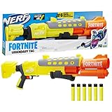 Nerf Fortnite Legendary TAC Dart Blaster, Gelb Glow Lap Design, 6 Dart...